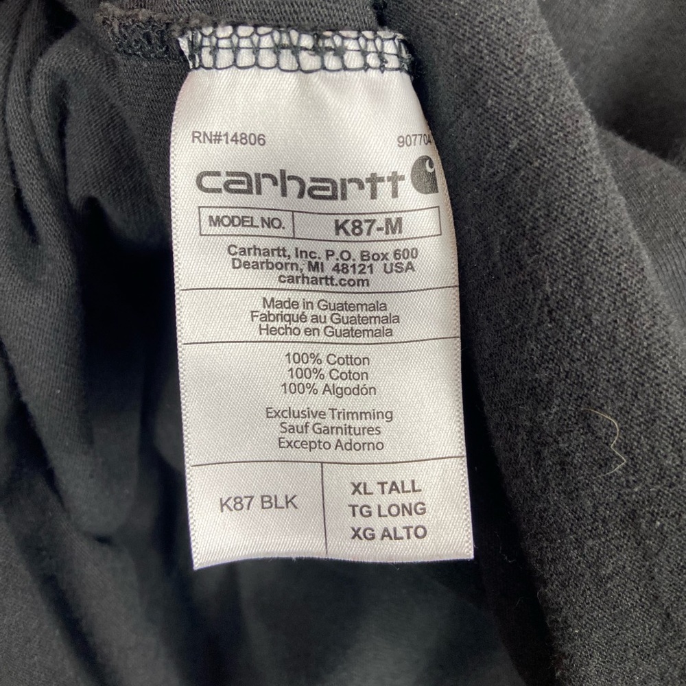 Carhartt Men's Pocket Tee Loose Fit XL Tall Set of Two Shirts 1 Black 1 White - Picture 11 of 13